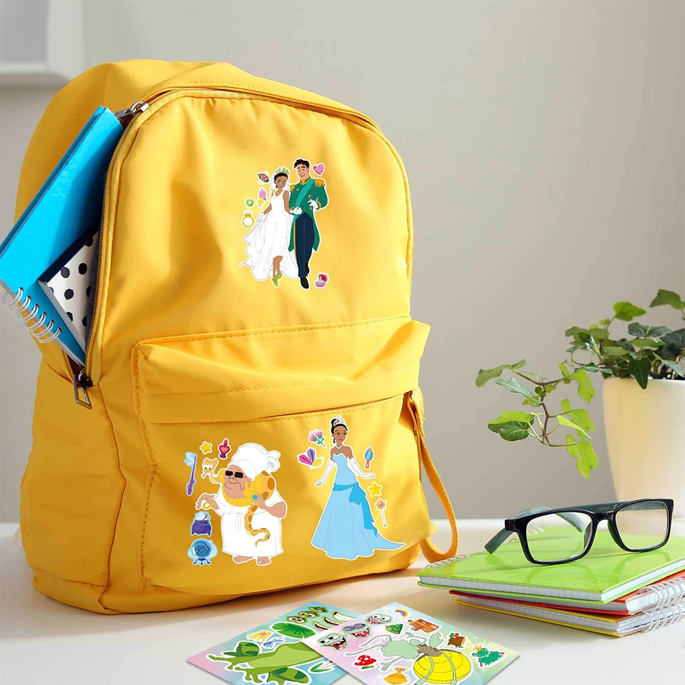 8/16Sheets Disney The Princess and the Frog Puzzle Sticker Princess Make Your Own Decal Children Party Decoration DIY Jigsaw Toy