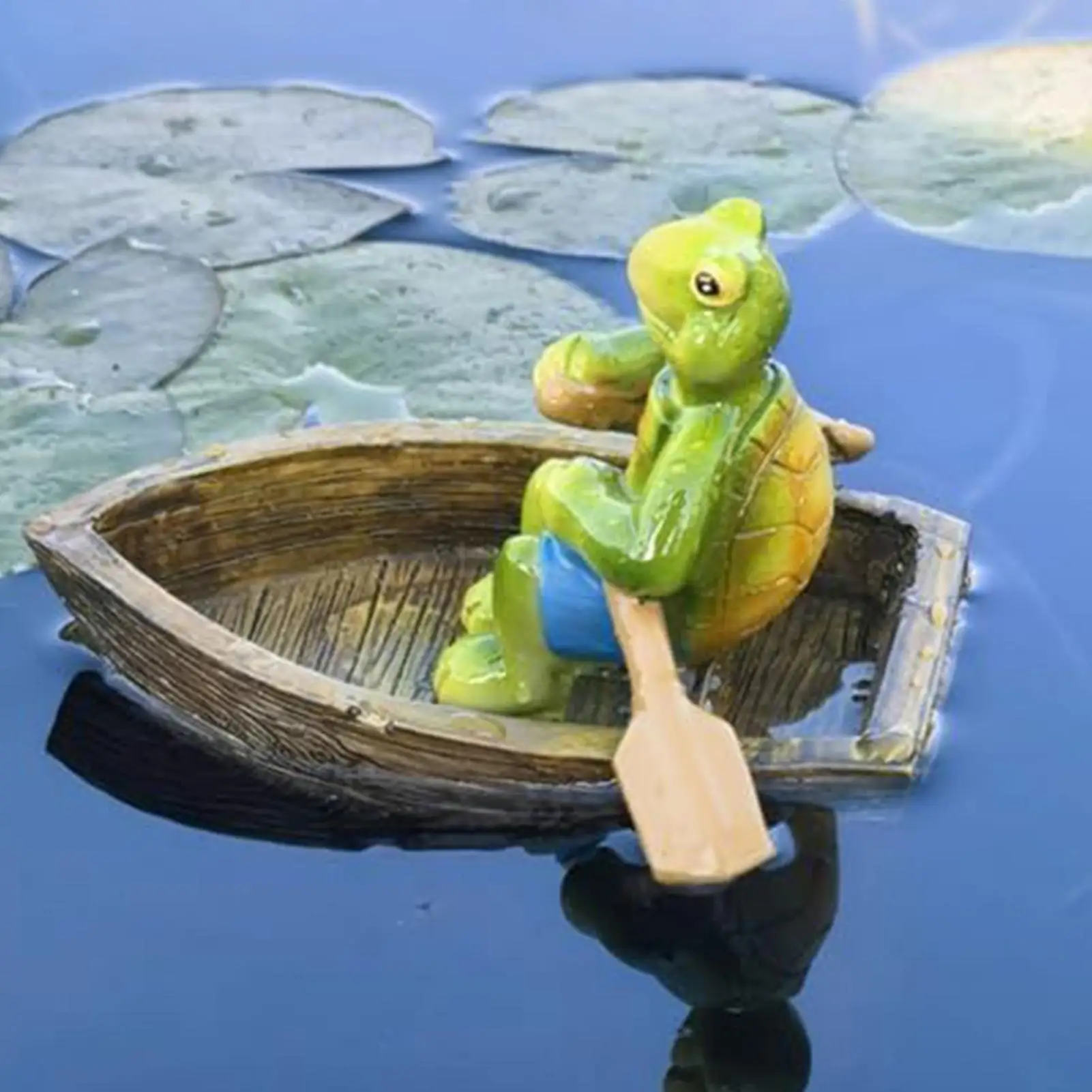 Animal Garden Statues Floating Pond Decoration Sculpture Floating Resin Frog Turtle Shape Figurines for Fish Tank Garden