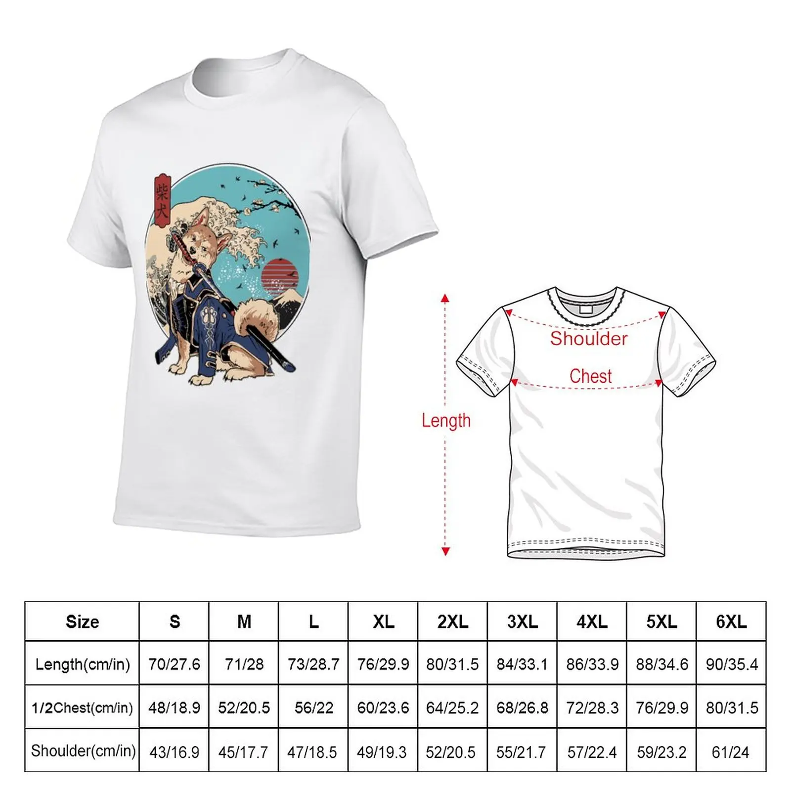 New Shiba inu motivated samurai dog T-Shirt cute tops mens t shirt graphic