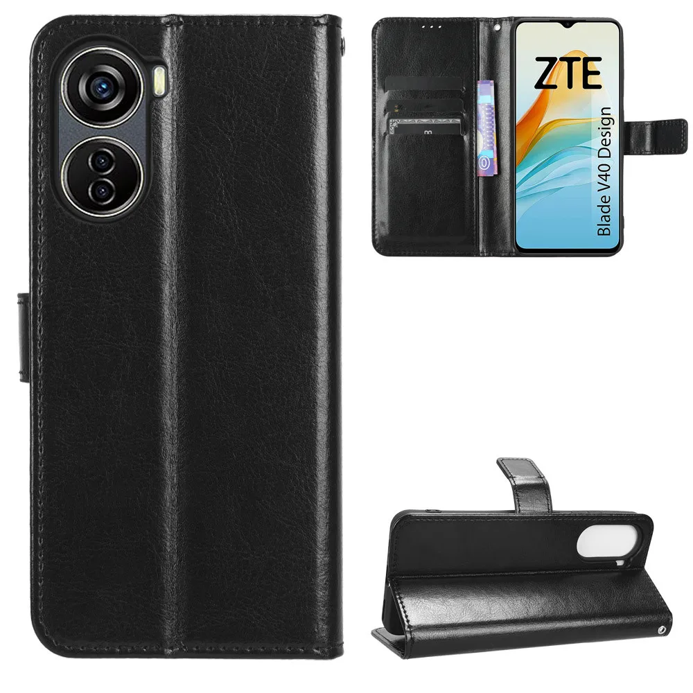 For ZTE Blade V41 Vita Case Luxury Flip PU Leather Wallet Lanyard Stand Protective Case For ZTE V41Vita Phone Bag