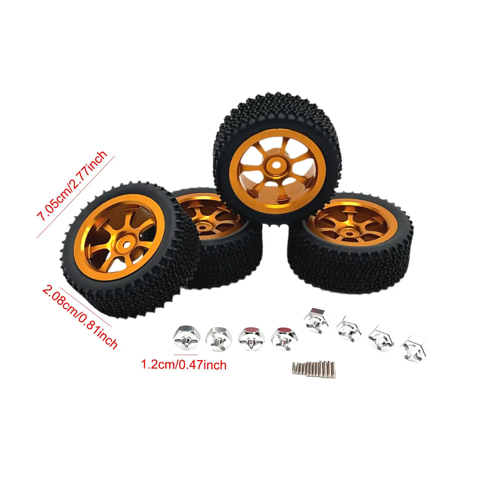 4 Pieces RC Wheels and Tires RC Upgrade Part for Wltoys 1/14 RC Crawler Car