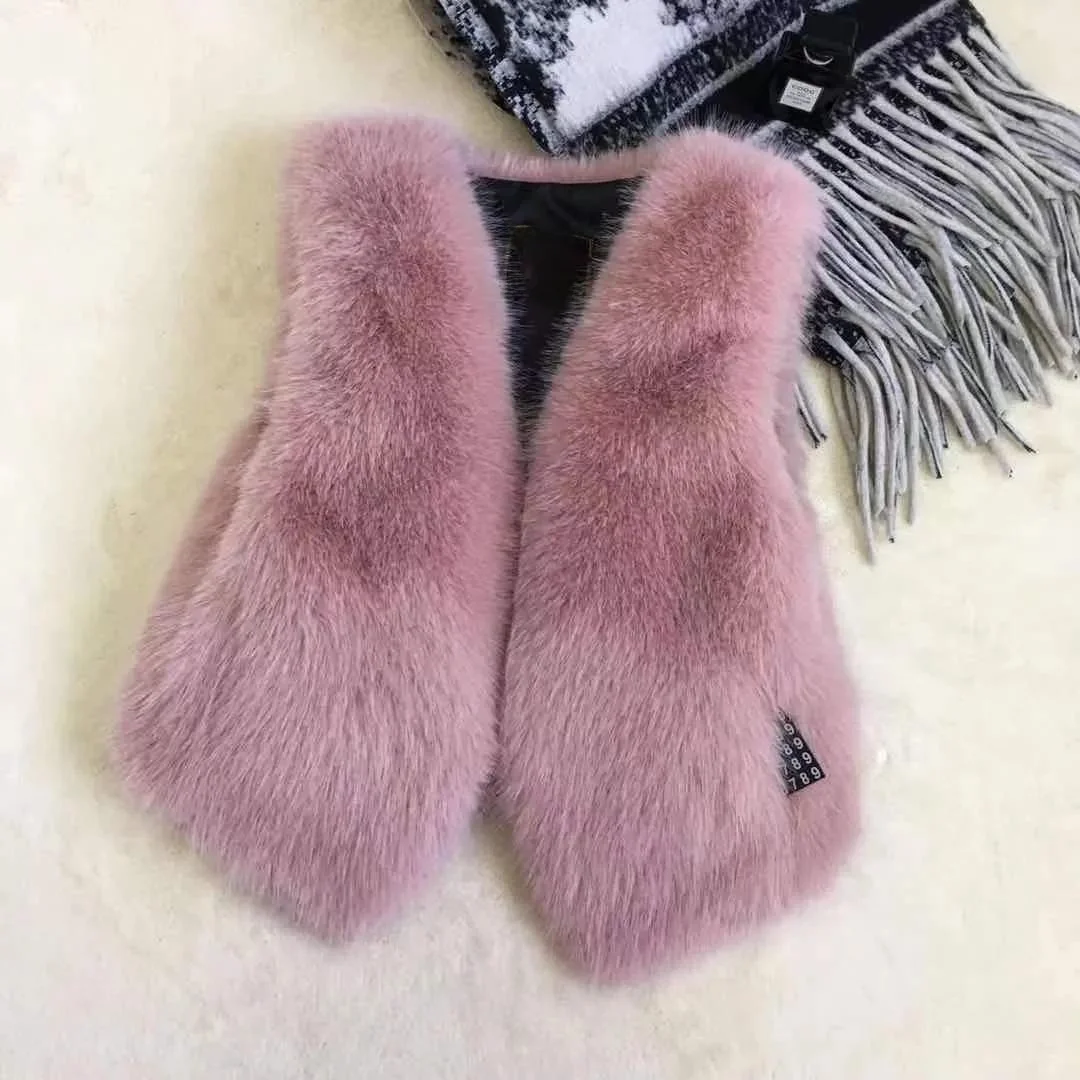 

Fur Vest ort Sle Women's Faion Autumn Winter New Inteated Leather And Fur Harison Rabbit Fur Vest Tagkita Brand