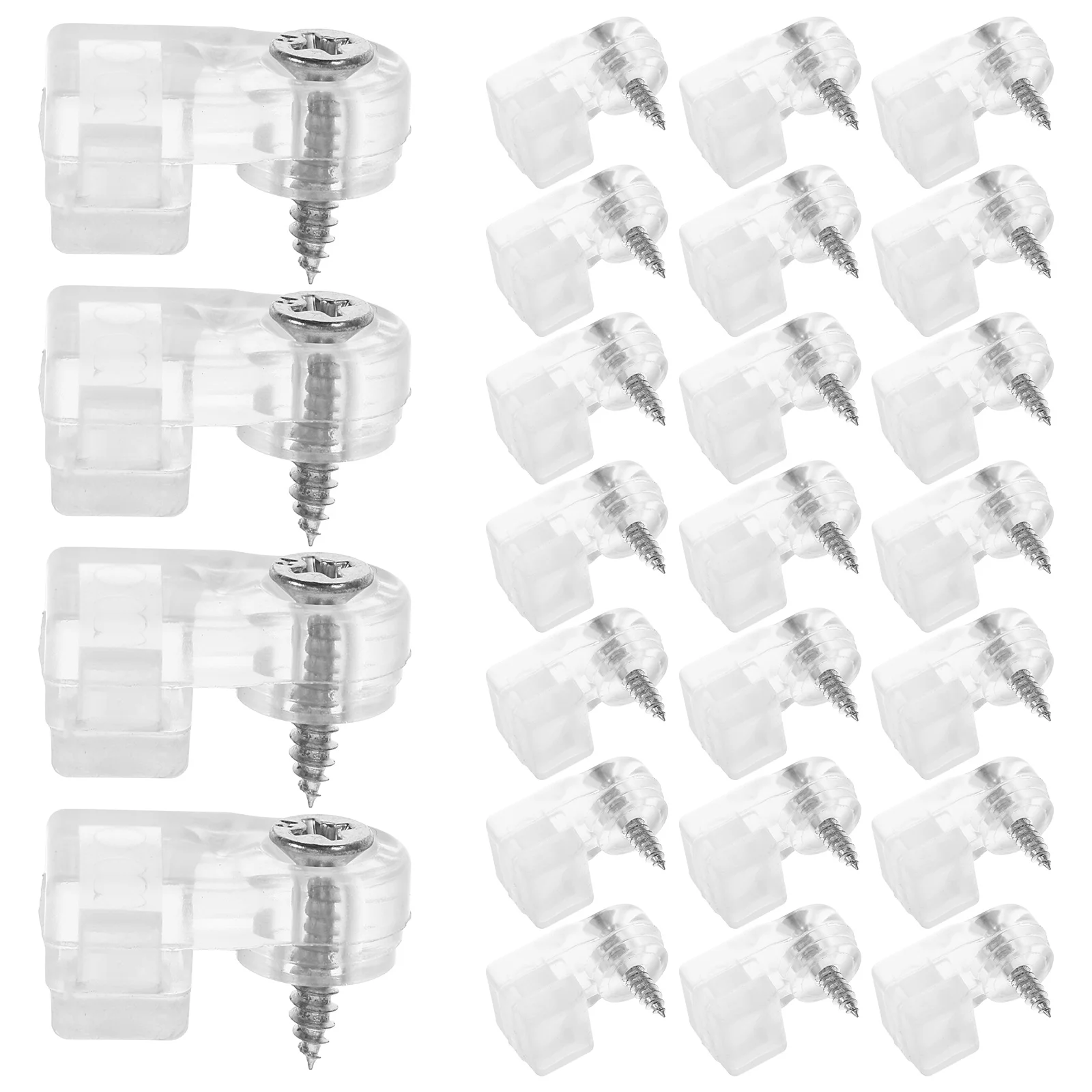 

50 Pcs Mirror Nails Glass Clip Retainer Clips with Screw Matte Abs Door Cabinet