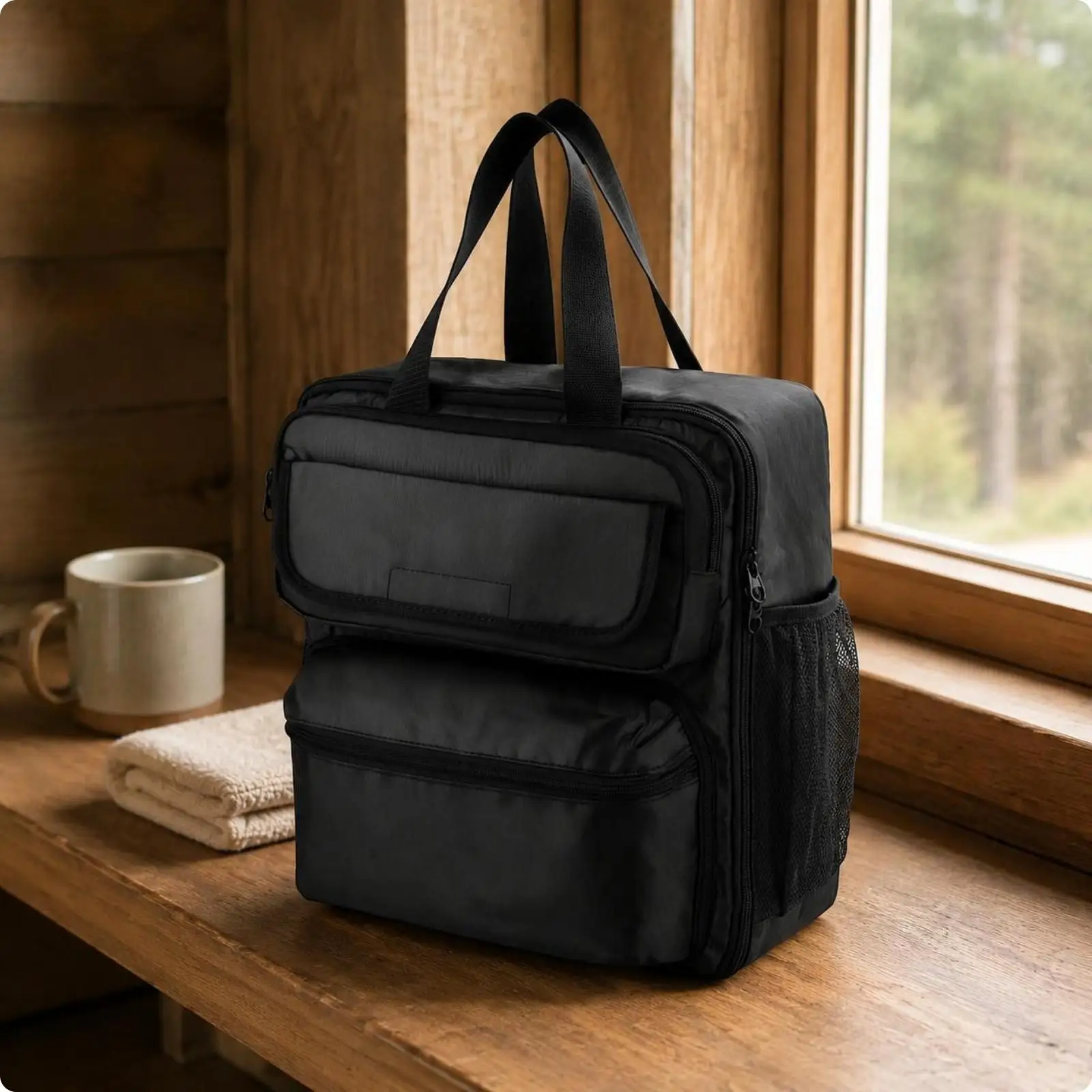Single Serve Coffee Brewer Travel Case Oxford Cloth Structured Storage Bag Black