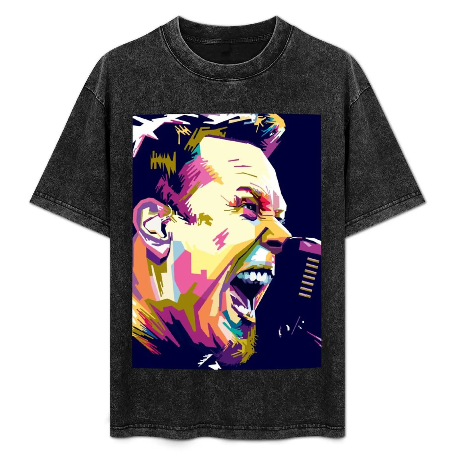 James Hetfield Ilustration art T-Shirt funny gifts plus size tops Men's cotton t-shirt