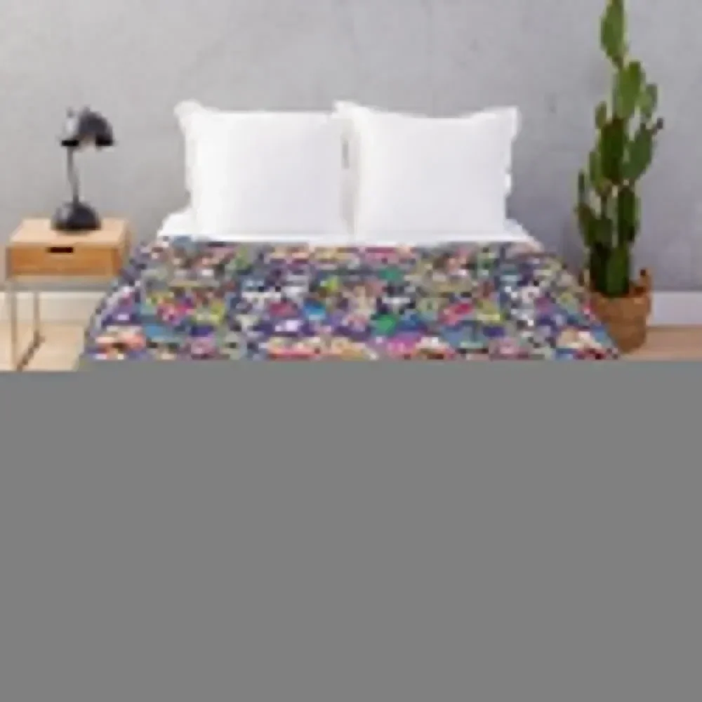 

donutella and his friends unicorns mofia collaboration Throw Blanket Decorative Beds Picnic Extra Large Throw Summer Blankets