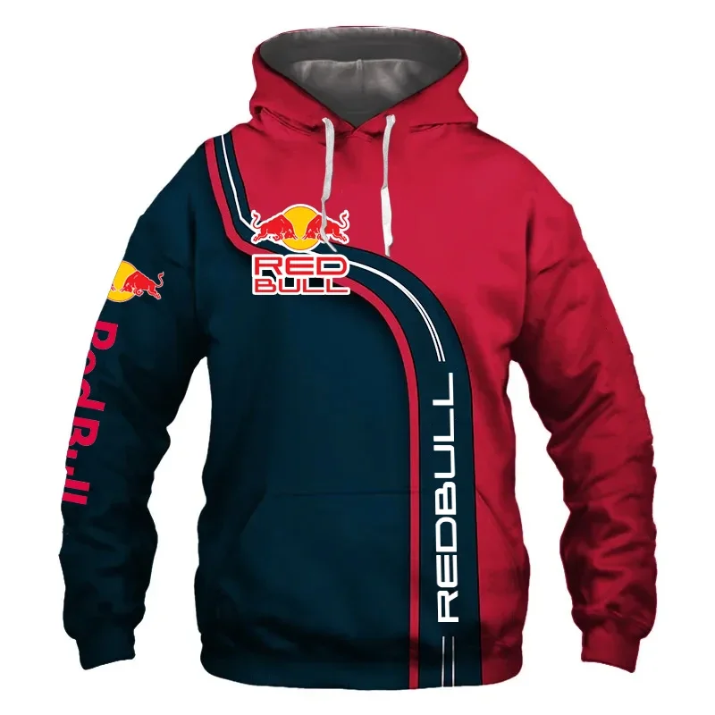 

2025 New Red Bull Hoodie Fashion Red Bull 3D Printed Men's Pullover Outdoor Cycling Top Racing Hoodie Red Bull Clothing
