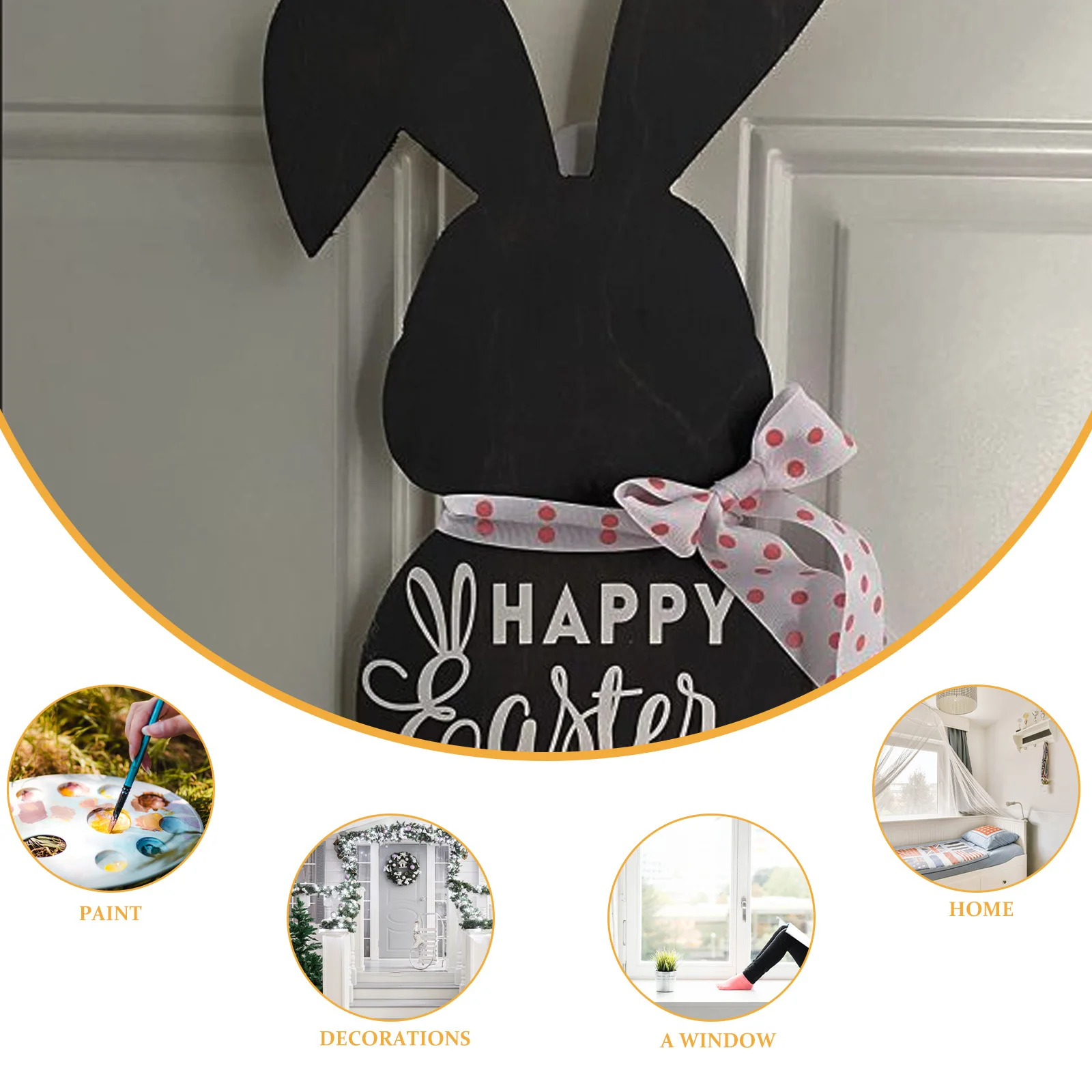 

2Pcs Wooden Bunny Ornaments Easter Hanging Decorations Blank Wood Pieces for DIY Painting Craft Kids Activities