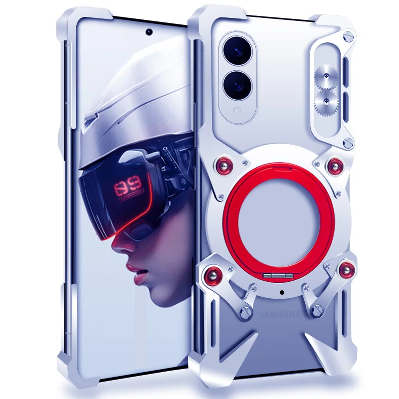 

Алюминиевый безрамный чехол для Samsung Galaxy s25 Edge s25, ультра вращающийся кронштейн, металлический противоударный чехол без оправы