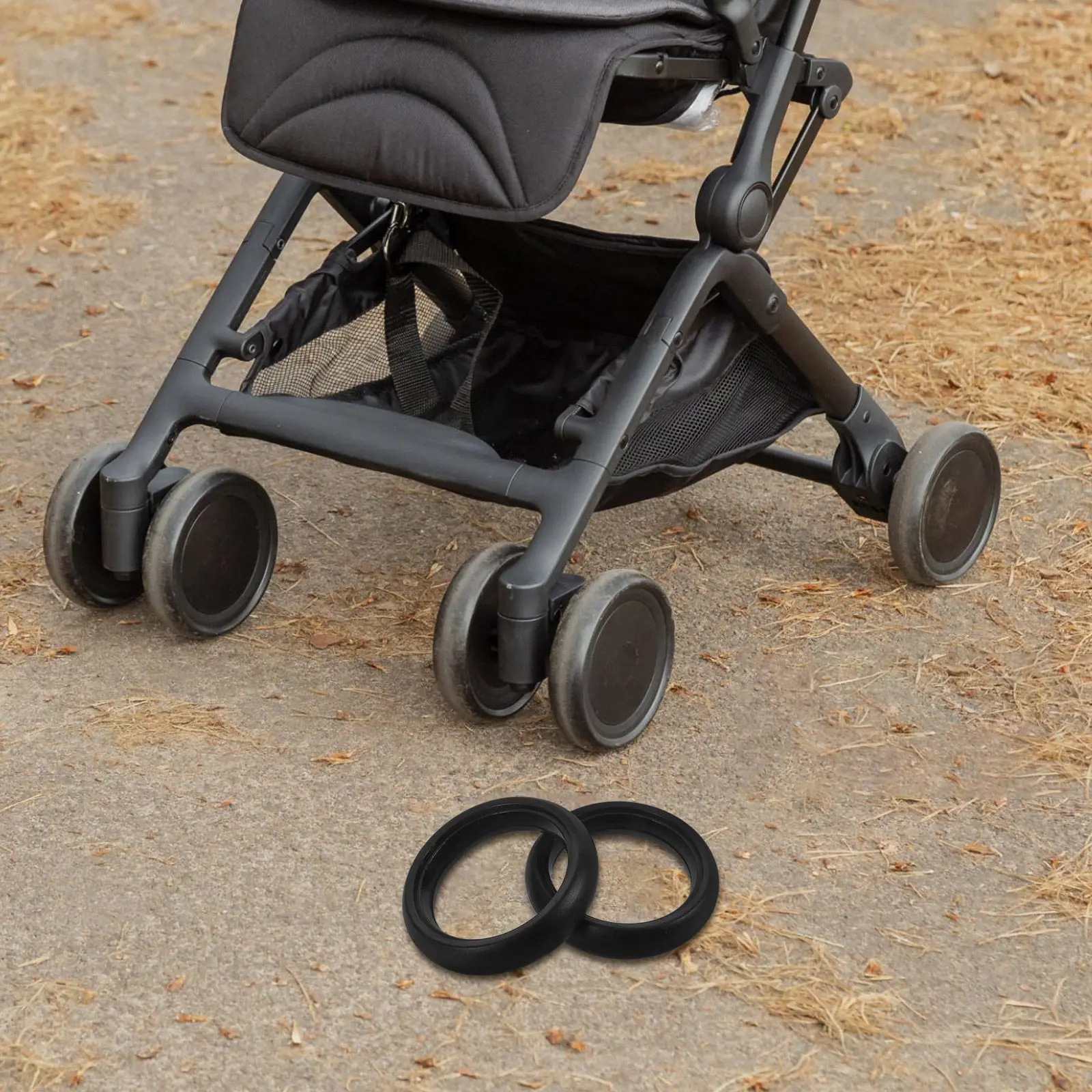 

2 шт. 5-дюймовые сменные шины для колясок, высокоэластичные резиновые внешние покрышки для передних и задних колес прогулочных колясок