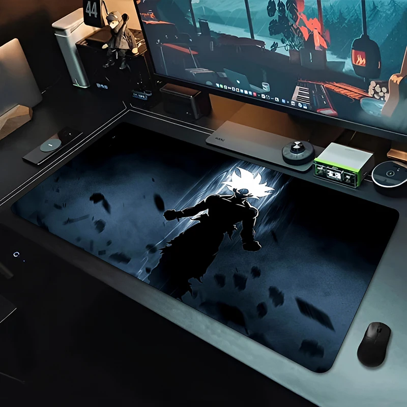 DBZ Black Anime Mouse Pad Dragon Ball Large PC Computer Desk Mat Anti-Fray Gaming Mousepad Keyboard Gamer Accessories Table Pad view 2