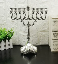 Jewish Menorah Judaica Traditional Hanukkah Candle Holders Religions Chanukah Crafts Home Decor Candlesticks 9 Branch