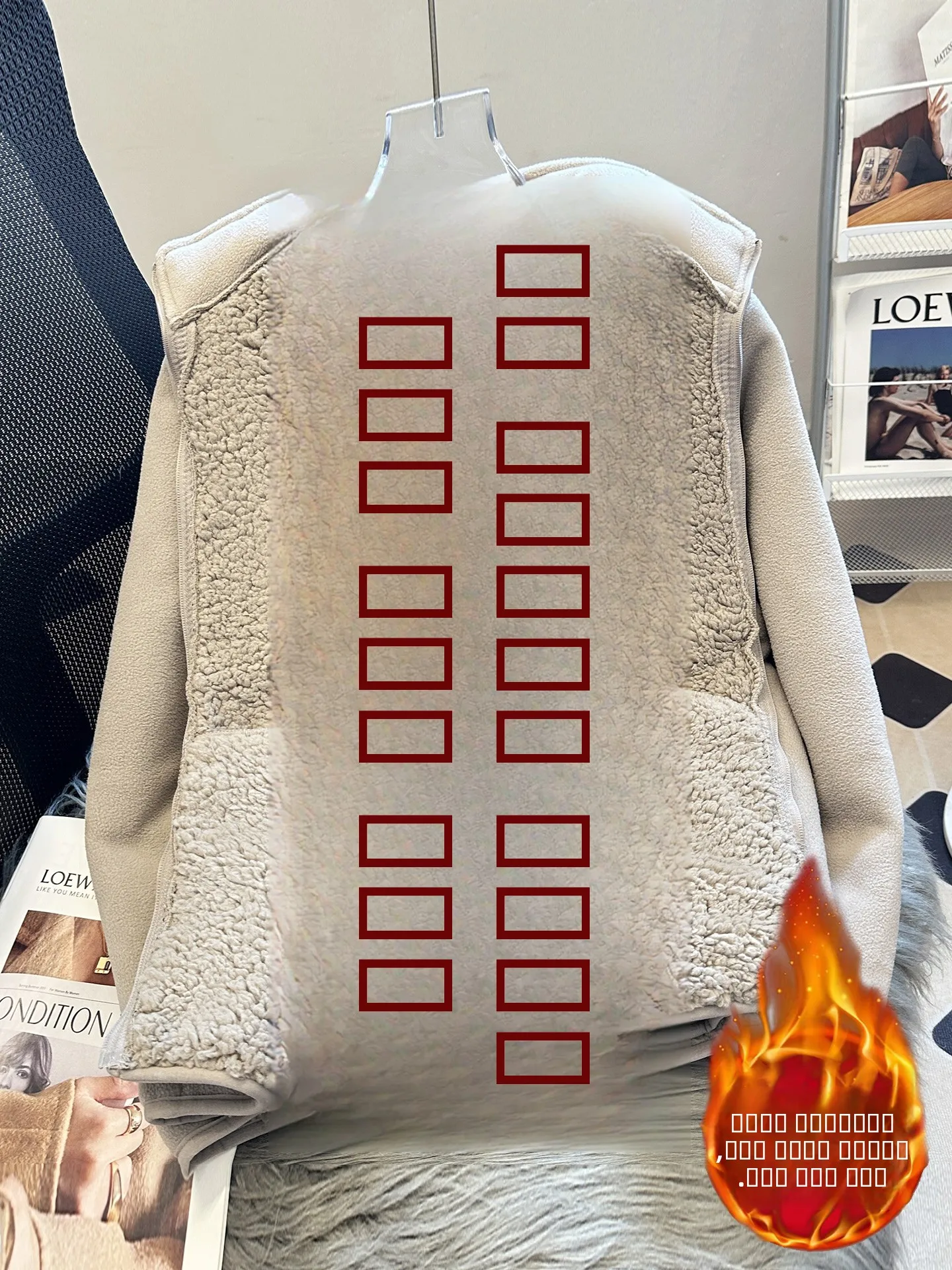 

Thiened Lamb Fur Inner Jaet for Students Cold Resistance Outer Coat Teacher Recommended School orm Inner Wear Early M...