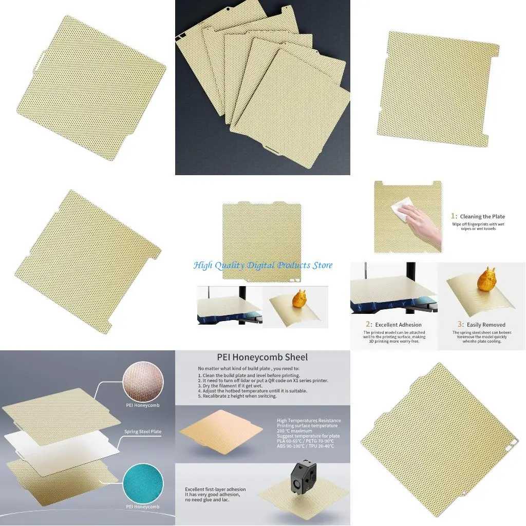 

U2JE PEI Build Plate PEI Spring Steel for K1 K1C 3D Printers Spring Steel Plate Print Bed Steel Sheet