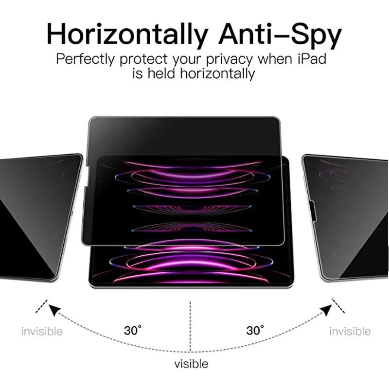 for Apple iPad Privacy Glass Screen Protector  5 6 7 8 9 10 Air 1 2 3 4 Mini Pro 11 12.9 inch Anti-peeping Curved Anti-explosion