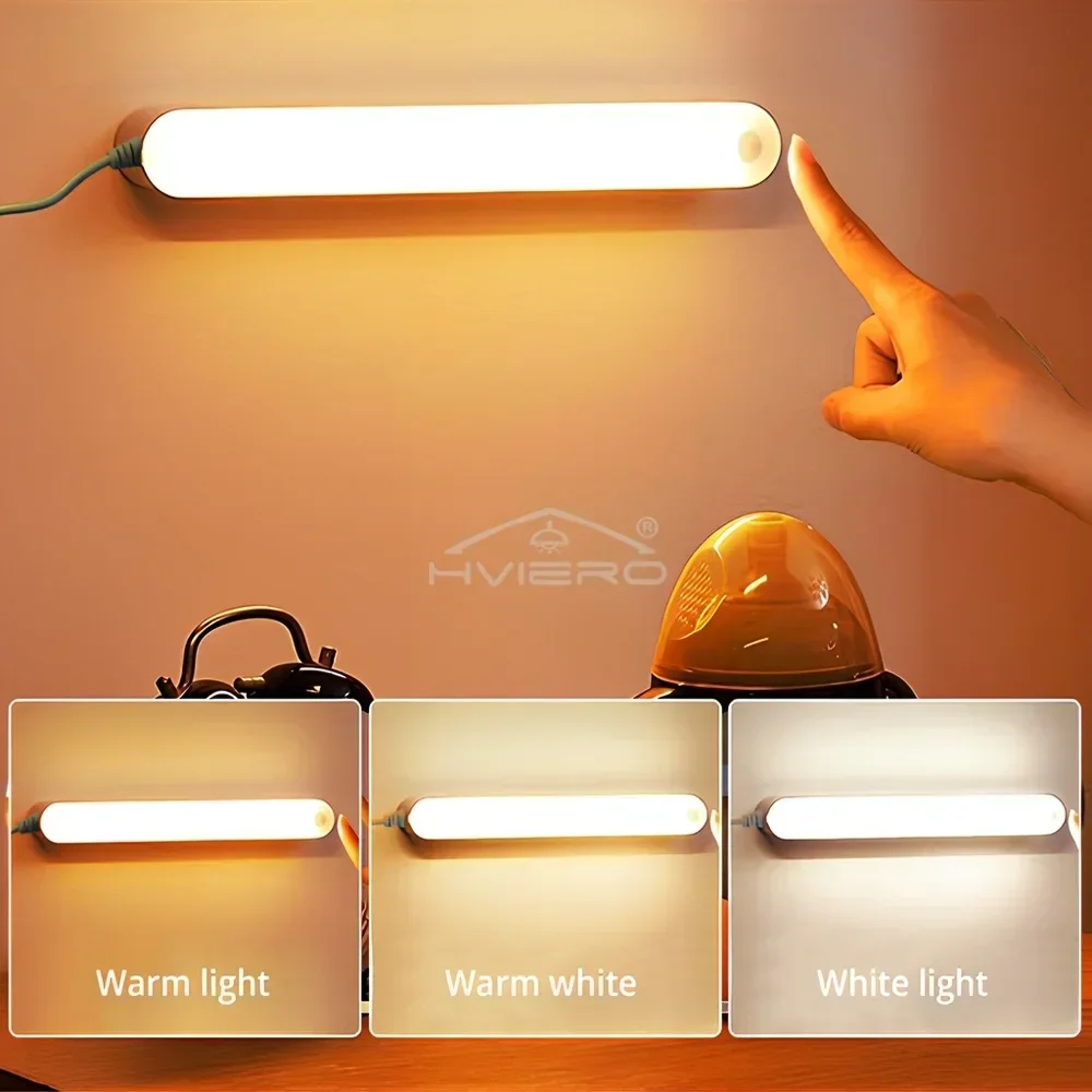 Lampade notturne piccole con rilevamento del corpo umano Strisce luminose a LED lunghe Ricaricabili tramite USB Intelligente Guardaroba Dormitorio Illuminazione super luminosa