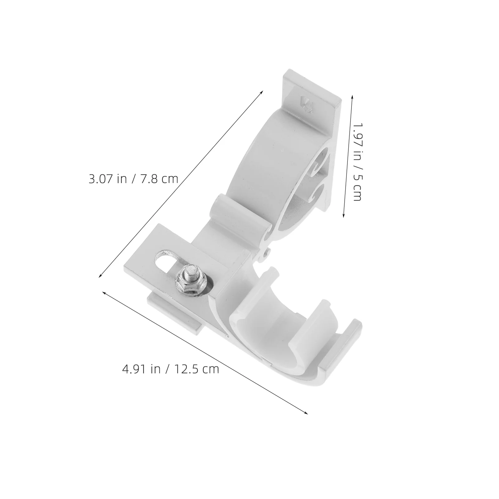 2 قطعة حامل قضيب الستارة الثقيلة بين قوسين جدار جبل سبائك الألومنيوم الجانب تركيب قضيب الستارة تصاعد الأجهزة