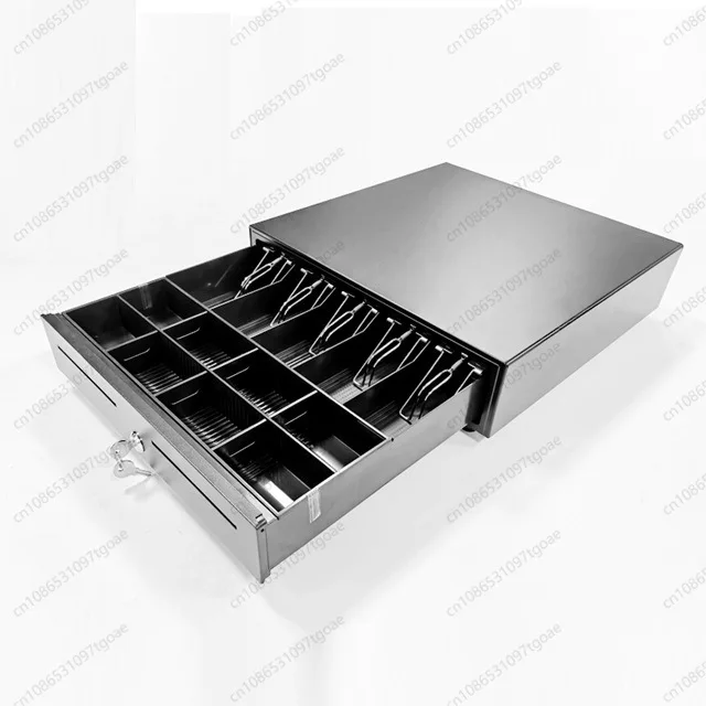 POS Cash Drawer with Lock 7 Bill Slots 4 Coin Compartments Spring Loaded Cash Register Box for Retail Store Supermarket