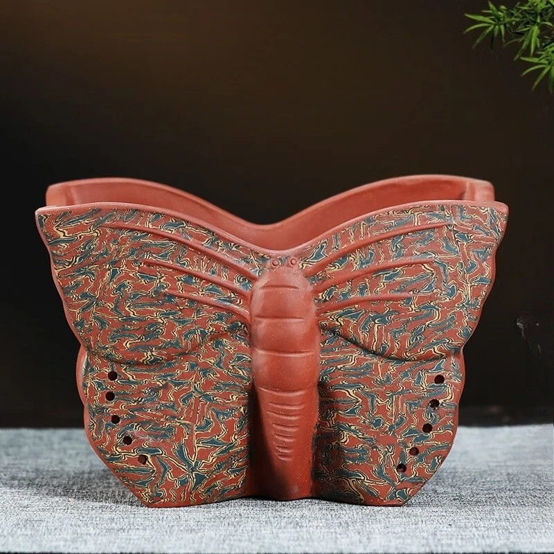 Purple Sand Flowerpots Luxury Butterfly Decor Elegant Flower Pot Indoor Veranda Creativity Vintage Pots Gardening Accessories
