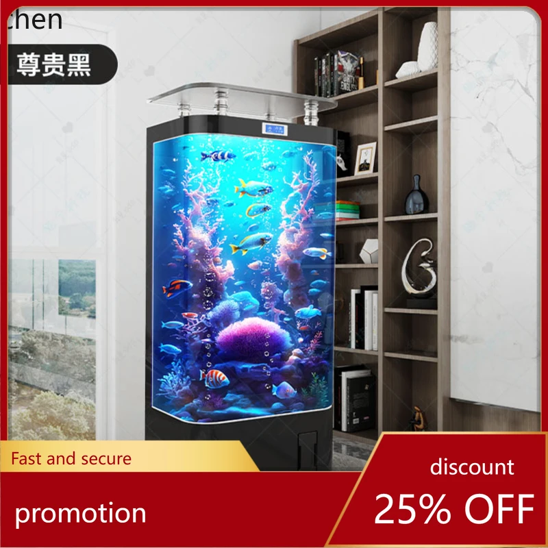 

HT new smart goldfish tank living room medium vertical filter integrated ecological glass water tank