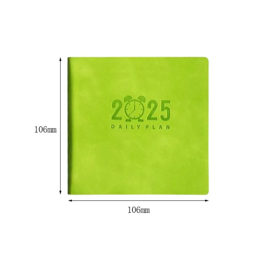 Portable Mini 2025 Notebook Time Management Efficiency Pocket Schedule Book Square PU Leather Daily Planner Office