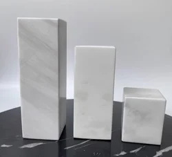1pcs 50x50x100mm Natural White Marble Stone Cube Blocks Jewelry Crafts display stand base plates