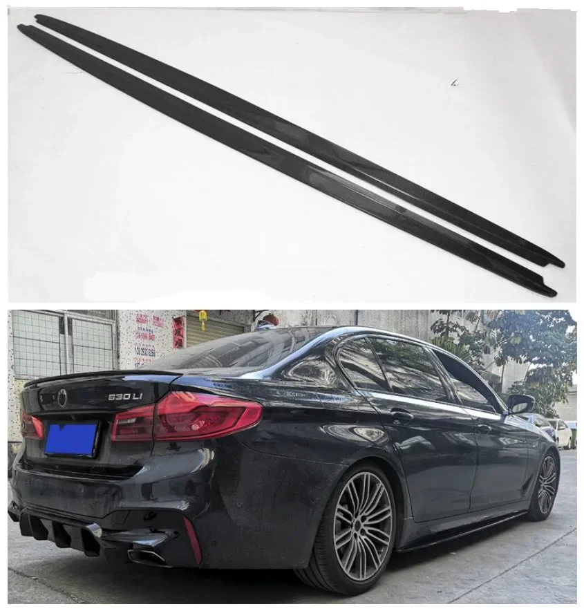 Body Skirts For For BMW G30 Sedan G31 Wagon 520 530 540 550 & F90 M5 Side Extension Body Skirts Kit lip Cover Carbon Fiber