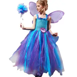 Kids Christmas Dress Girls Fairy Princess Dress With Wand And Wing Girls Princess Birthday Party Elf Fairy Dresses For Cosplay