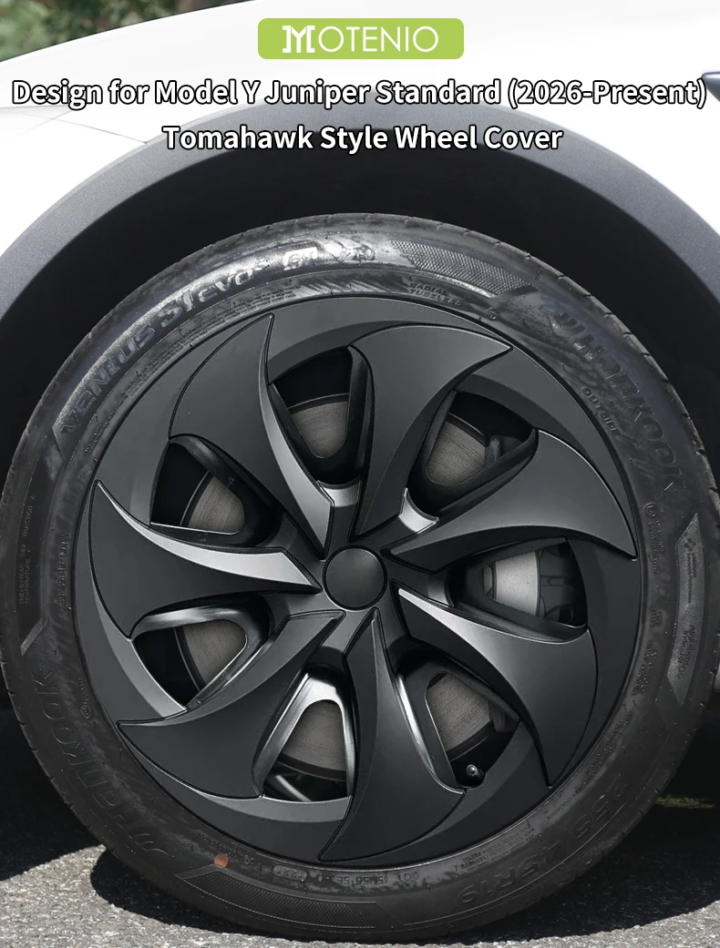 4 Stück 18" Tomahawk-Style Radkappen für Tesla Model Y Juniper Standard 2026 Radkappe Vollrandabdeckung Ersatz-Radabdeckung Zubehör – Detail 3
