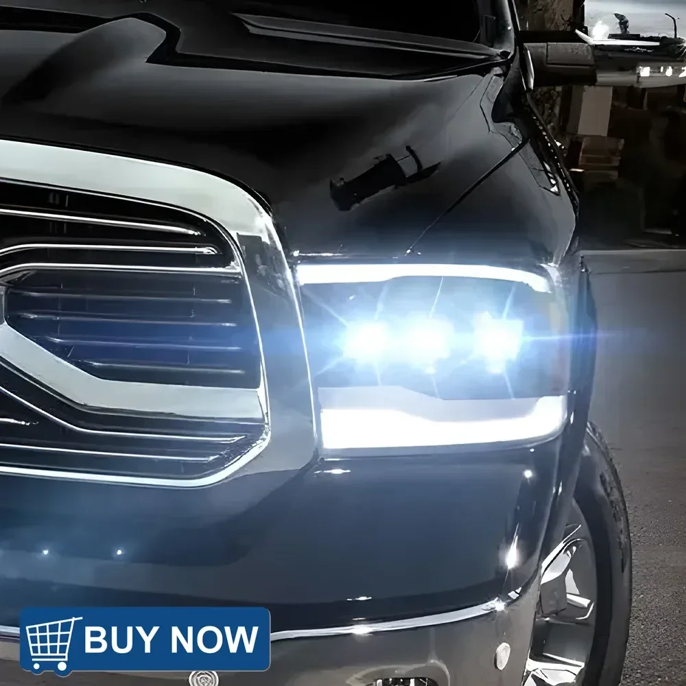 

Автомобильные фары для Dodge RAM 1500 2009-2018, светодиодные автомобильные передние лампы в сборе, обновленный динамический DRL 3, аксессуары для линз проектора