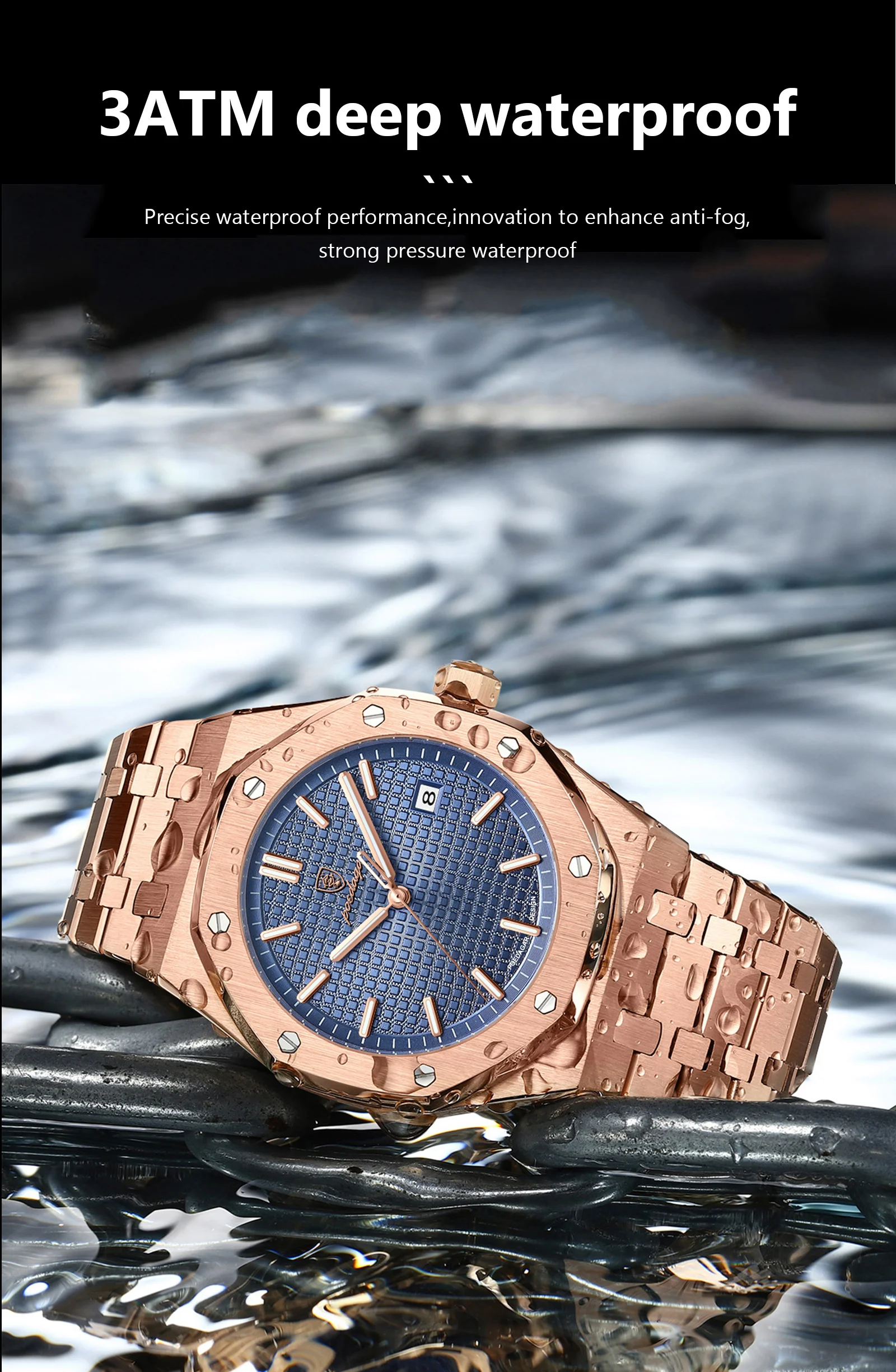 POEDAGAR Luxus Business Mann Armbanduhr Wasserdicht Leucht Datum Männer Uhr Edelstahl Mode Quarz Uhren Für Männer Reloj – Detail 8