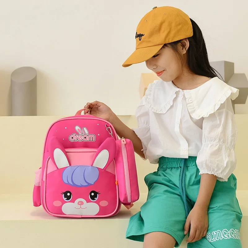 Baby Children School Bags For Kids Knapsack Cartoon Animal Baby Backpacks Kindergarten Schoolbag Girls Double Shoulders Bag