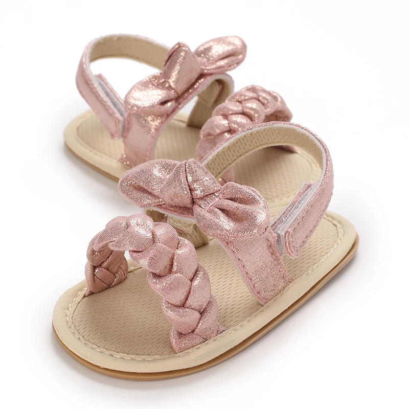 0-18 Monate Baby Mädchen Sommer Sandalen Niedliche Schleife Schuhe Baby Kinder Erste Schritt Sandalen 4 Farben