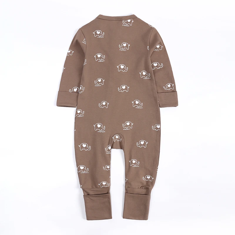 Frühling Langarm Baby Strampler Neugeborenen Overall Kleinkind Junge Mädchen Baumwolle Weiche Onesie Pyjamas Doppel-reißverschluss Body Herbst Kleidung – Detail 3