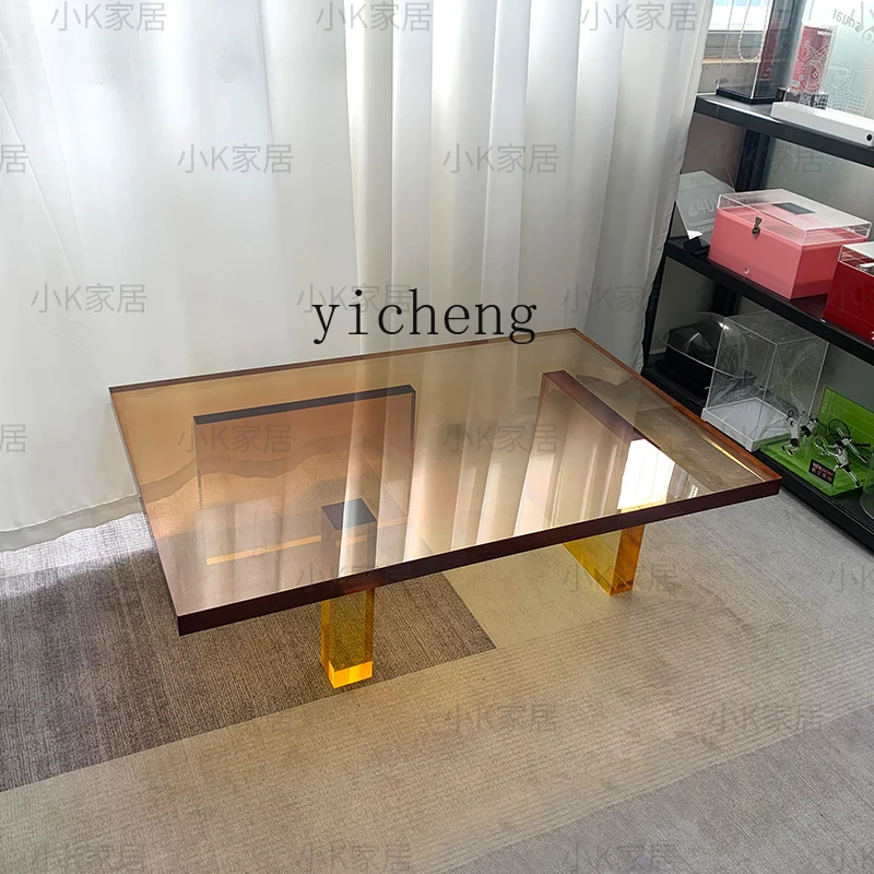 

ZZ coffee table simple modern living room sofa side villa sample room exhibition hall acrylic rectangular coffee table