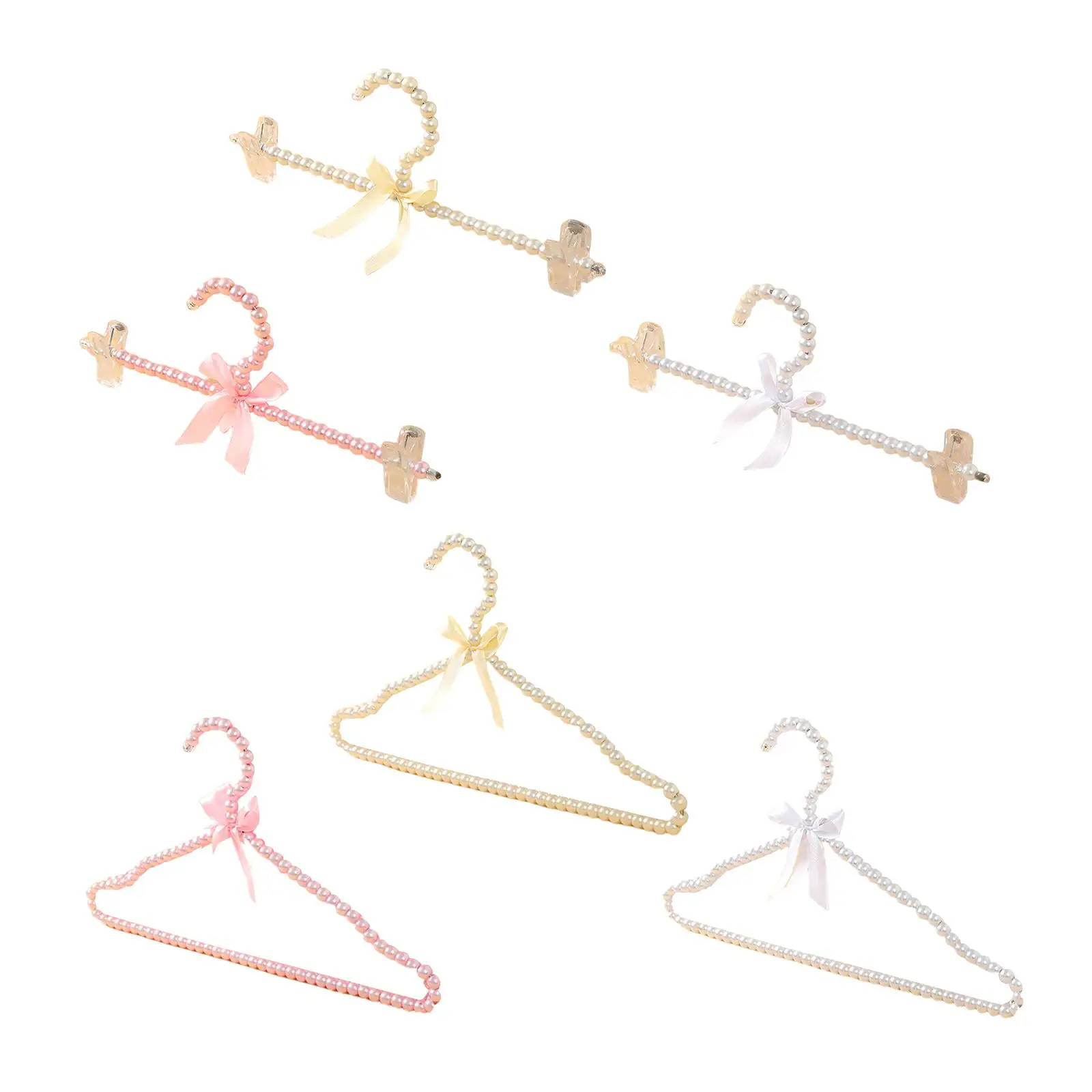 Beaded Clothing Hanger Elegant Clothes Dress Pants Hanger Pearl Bowknot Clothes Pants Hanger for Gift Wedding Women Kids Baby