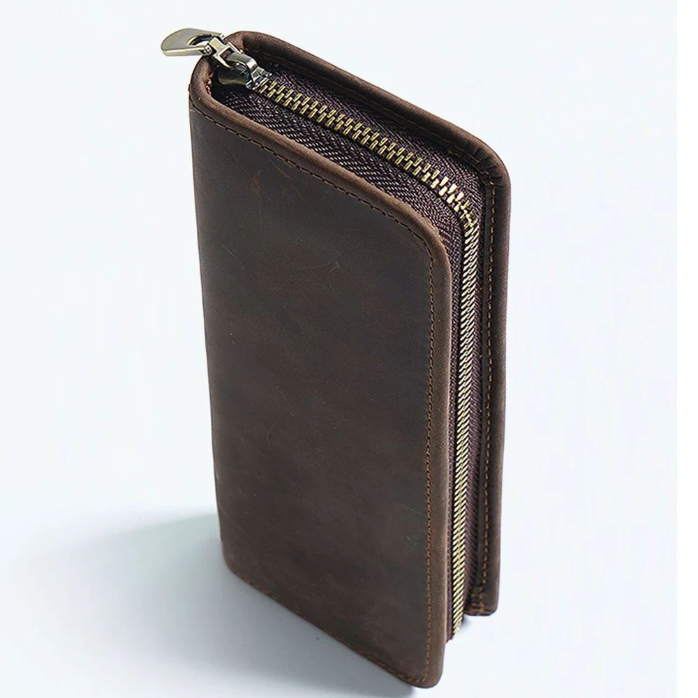 Genuine Leather Pencilcase Multi-functional Cowhide Pen Case with Pen Holder Organizer Stationery Office School Supplies