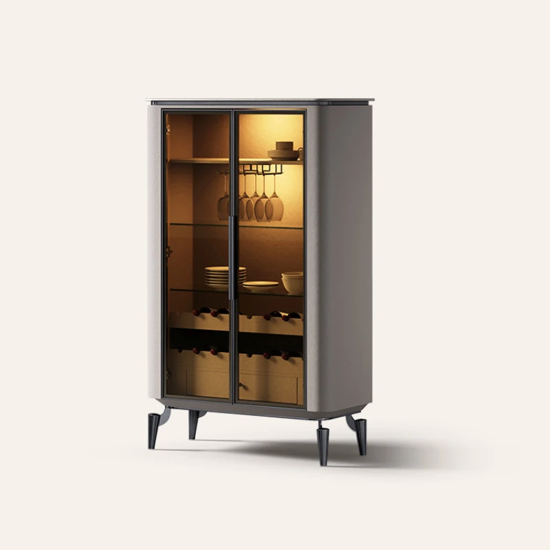 Luxury and minimalist display of wine cabinets in villas and restaurants, alongside wall and dining cabinets