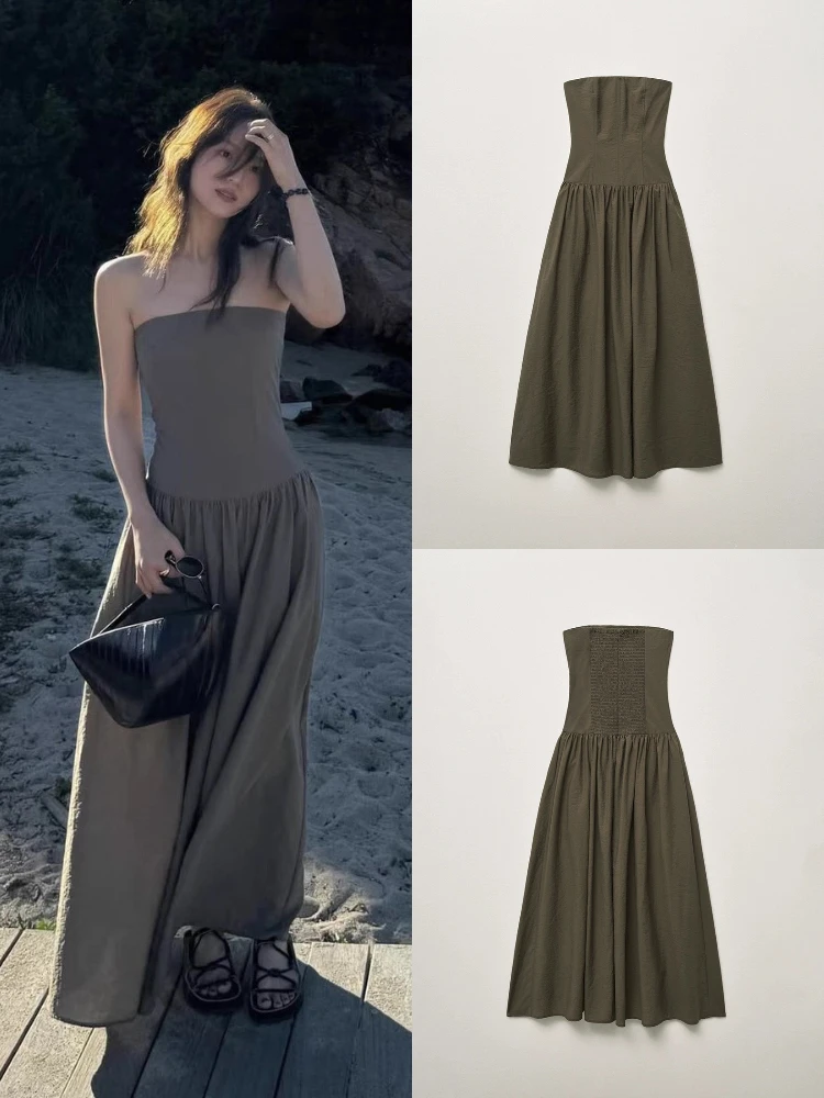 

Женская юбка трапециевидной формы с открытыми плечами и высокой талией, летнее платье Vaion Beachy Aosphere Svel