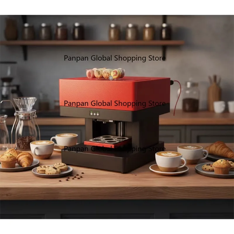 

An-QDMECH 20x20cm Max Print Size 3D Coffee Printer Edible Ink for Tea Shop Café Business