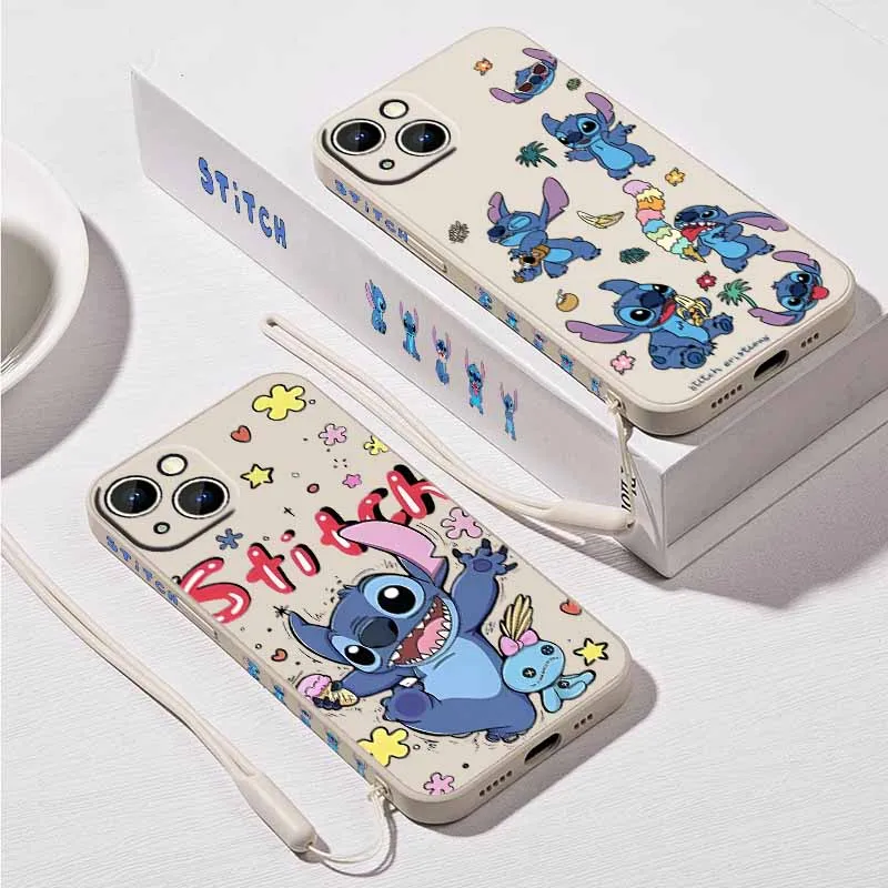 ديزني الآيس كريم غرزة لسامسونج غالاكسي S25 S24 S23 S22 S21 S20 FE لايت زائد الترا السائل اليسار حبل جراب هاتف