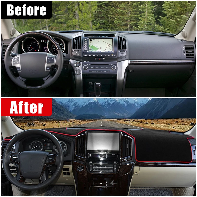 For Toyota Land Cruiser 200 J200 2008-2013 2014 2015 2016 2017 2018 2019 2020 Car Dashboard Avoid Light Pad Sun Shade Carpets