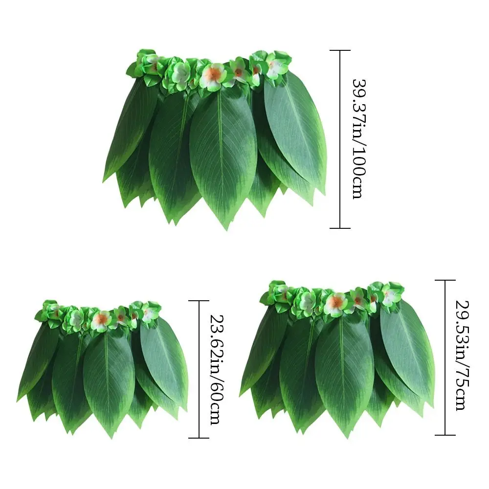 Leaves Hawaiian Green Leaf Skirt Bonfire Party Prom Stage Show Beach Holiday Costumes Dance Dress Up Beach Grass Leaf Skirt