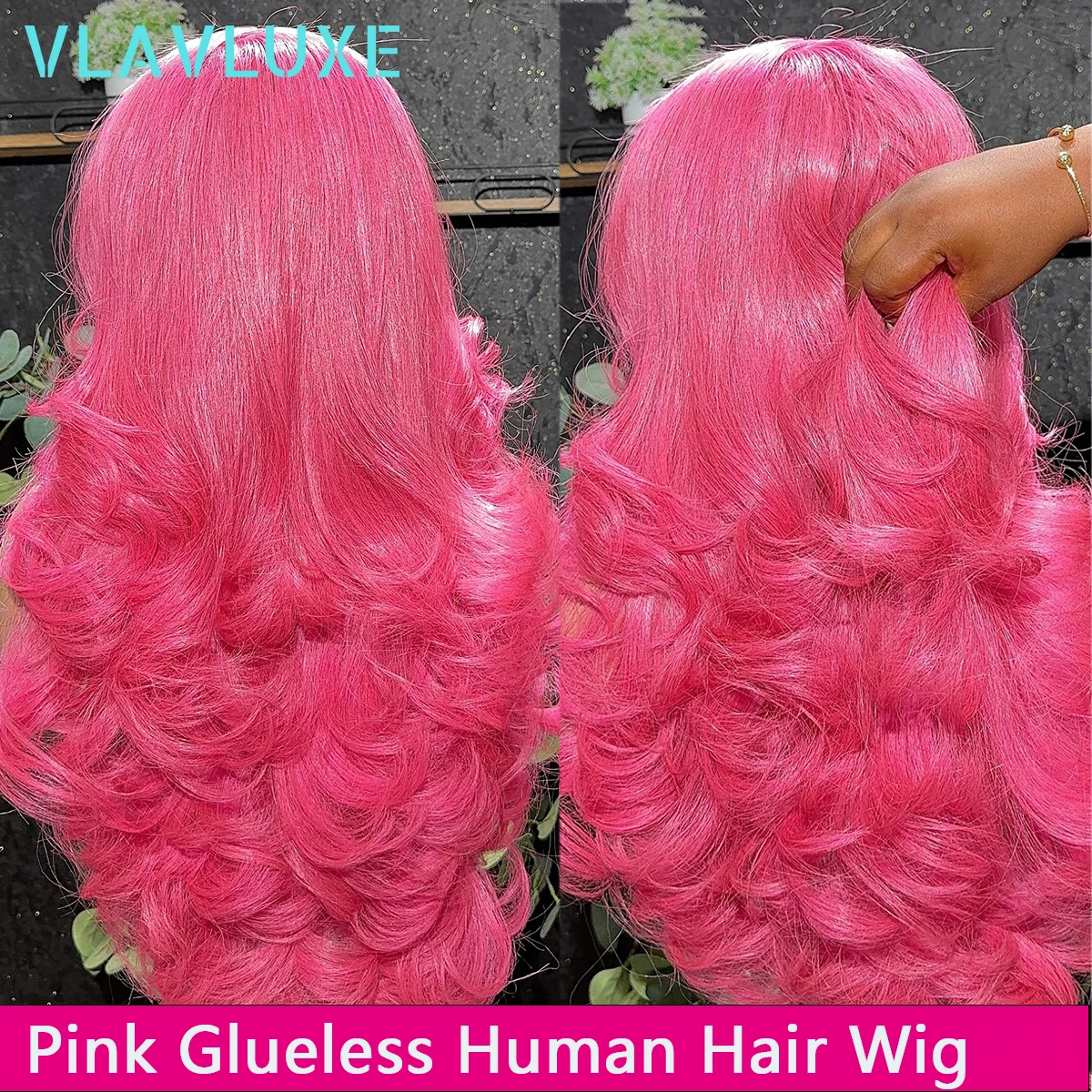 

30-дюймовый ярко-розовый объемный парик из человеческих волос 400 Высокая плотность Цветной HD Кружевной фронтальный парик 13x6 Кружевные фронтальные парики для женщин Парики