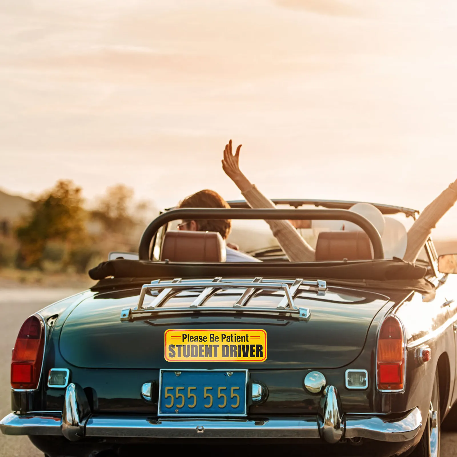 

5Pcs Magnet Bumper Sticker Reflective Magnetic Car Sign for New Drivers Easy Remove No Residue Driving