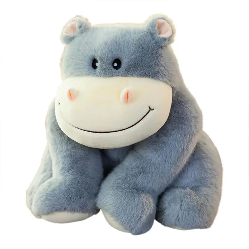 Hippo Plush Stuffed Animal Soft Plush Hippopotamus Toy Soft Stuffed Animal Cute Plushies Toy Hippo Doll Pillow For Sofa Bed