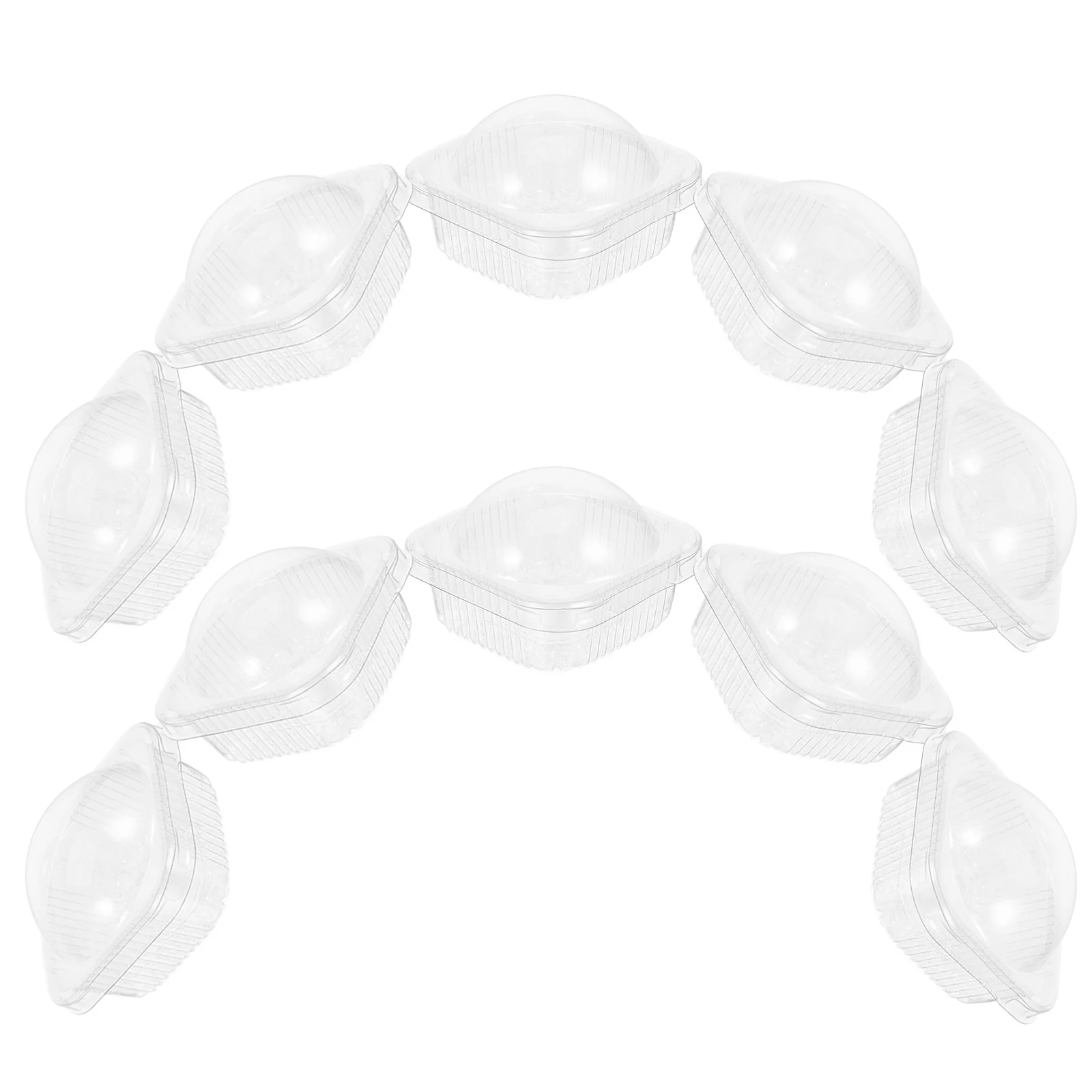 

50Pcs Transparent Cake Packaging Boxes Pet Cupcake Containers with Snap Lock for Bakery Dessert Display and Transport