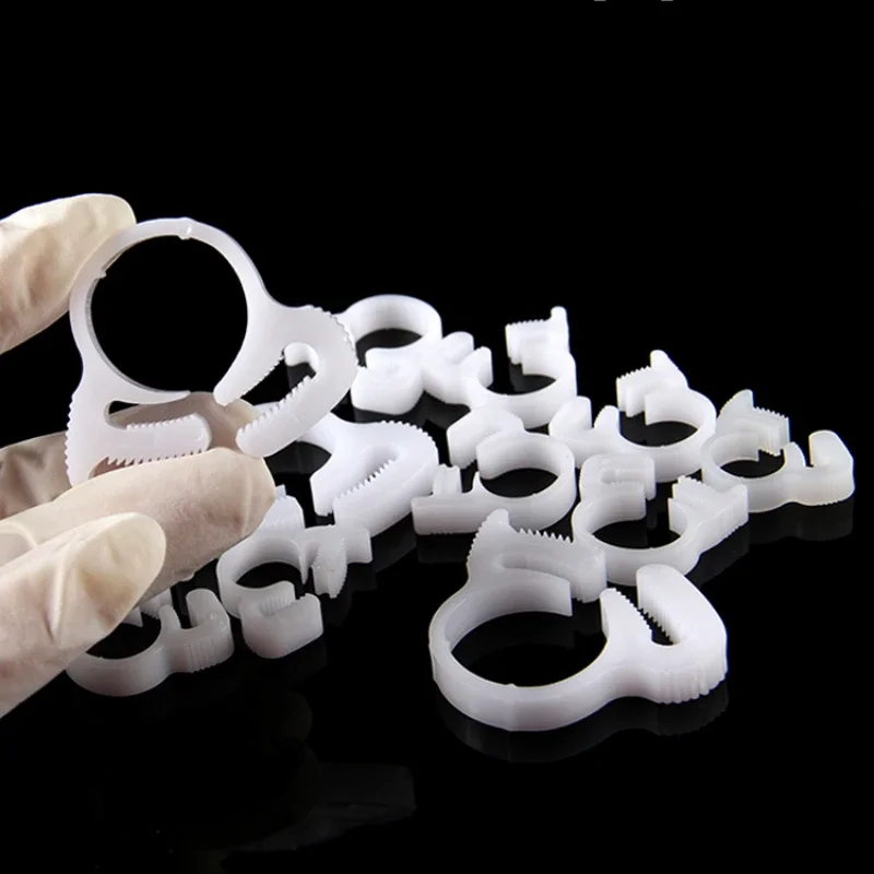 

White Plastic Pipe Clamp Laryngeal Clamps Bidentate Strong High Temperature Resistance Corrosion Resistance Fastening Seal Clip