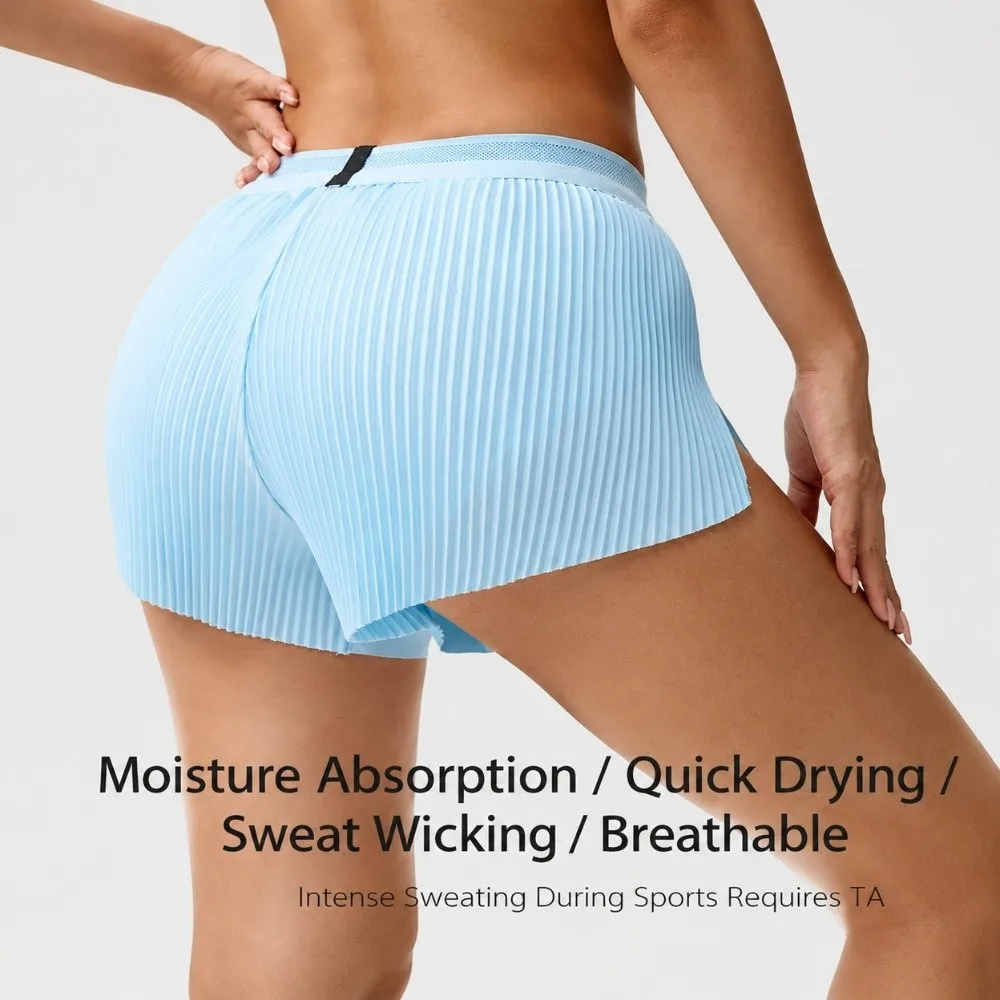 Three-quarter Length Fitness Shorts Hidden Pocket Quick-drying Tennis Yoga Pants Breathable Cooling Sports Shorts For Women