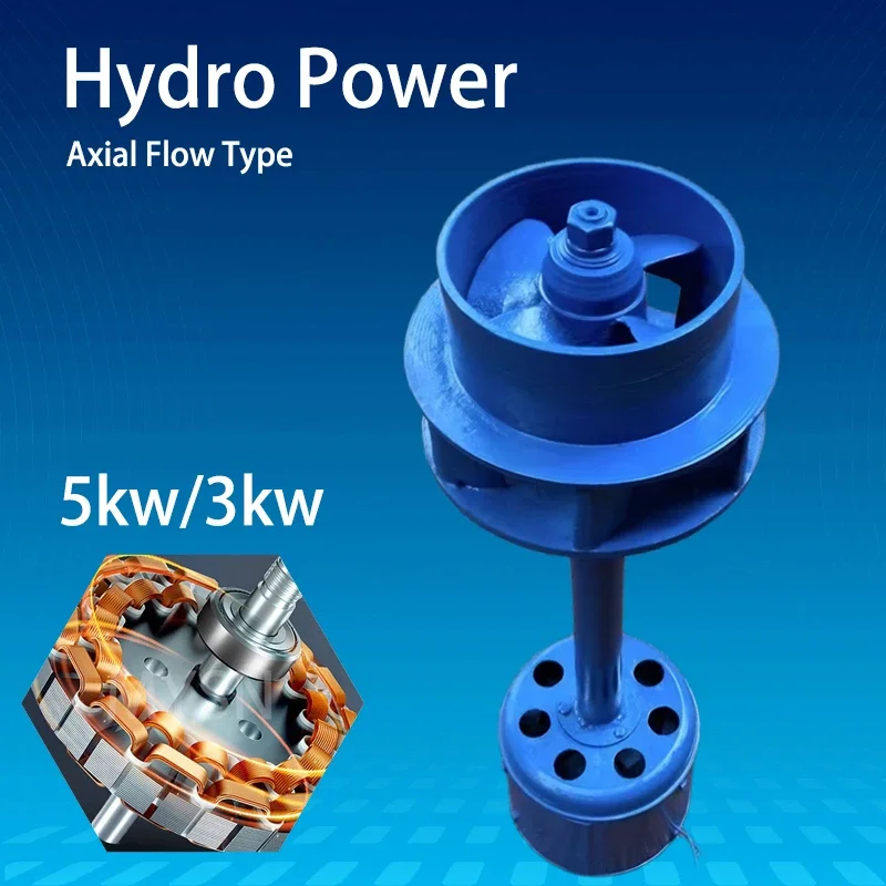 

China Factory 2KW 3KW 5KW Single Phase Oblique Impact Hydraulic Generator Water Turbine 220V 230V 240V AC Hydro Generators Kit